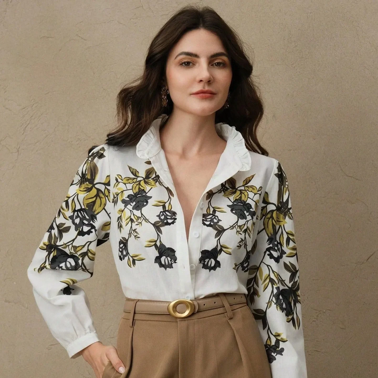 ruffle sleeve blouse