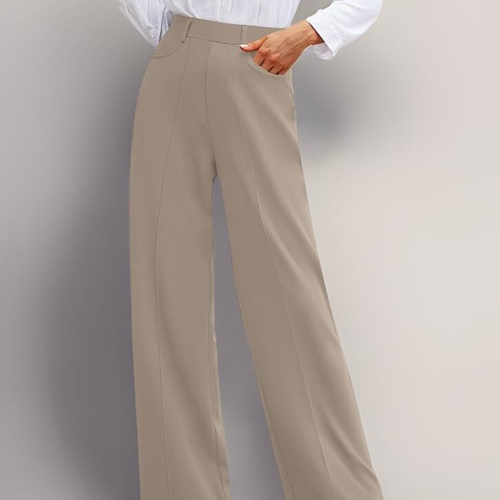 high waist wide leg trousers